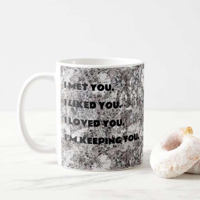 Taza De Café Romántico Aniversario Floral Mug (Con donut)
