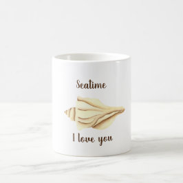 Taza De Café Romántico Cute acuarela Seatime Shell Café Mug