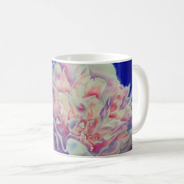 Taza De Café Romántico elegante color rosa azul pastel (Anverso derecho)