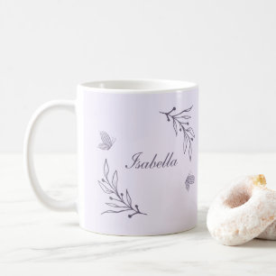 Taza De Café Romántico elegante floral malva