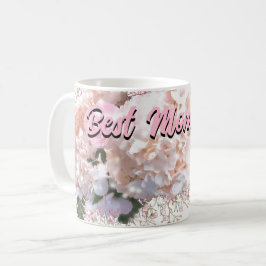 Taza De Café Romántico encaje blanco hidrangeas rosas rosas mam