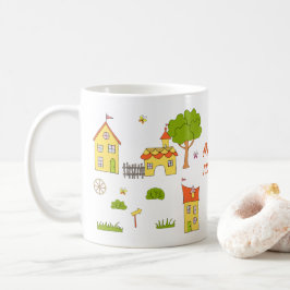 Taza De Café Romántico Mi pequeño pueblo dulce café Minimalista