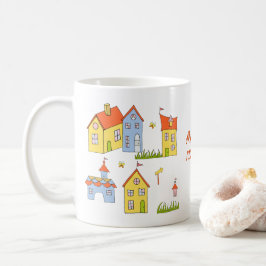 Taza De Café Romántico Mi pequeño pueblo dulce café Minimalista