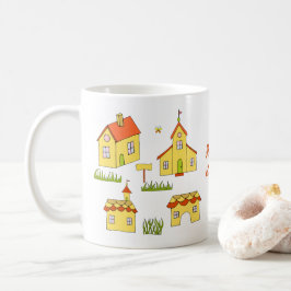 Taza De Café Romántico Mi pequeño pueblo dulce Minimalista
