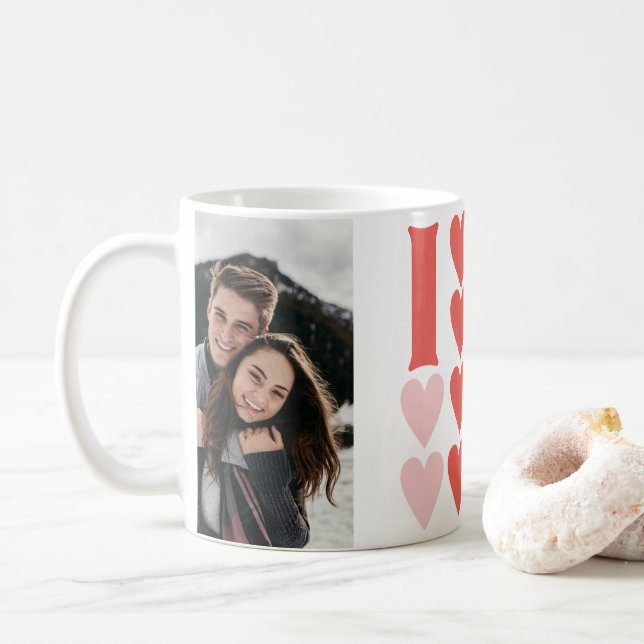 Taza De Café Romántico Mug del Día de San Valentín personalizad (Con donut)