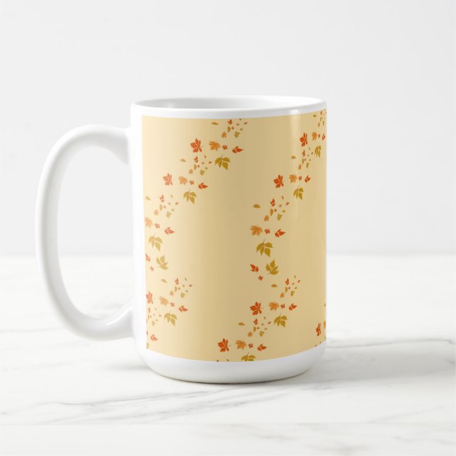 Taza De Café romántico otoño deja marfil (Izquierda)