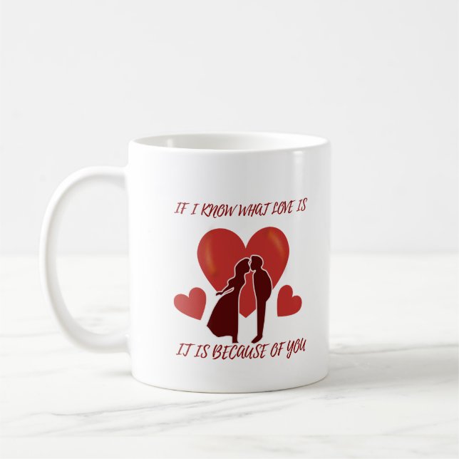 Taza De Café Romántico regalo perfecto de San Valentín blanco (Izquierda)