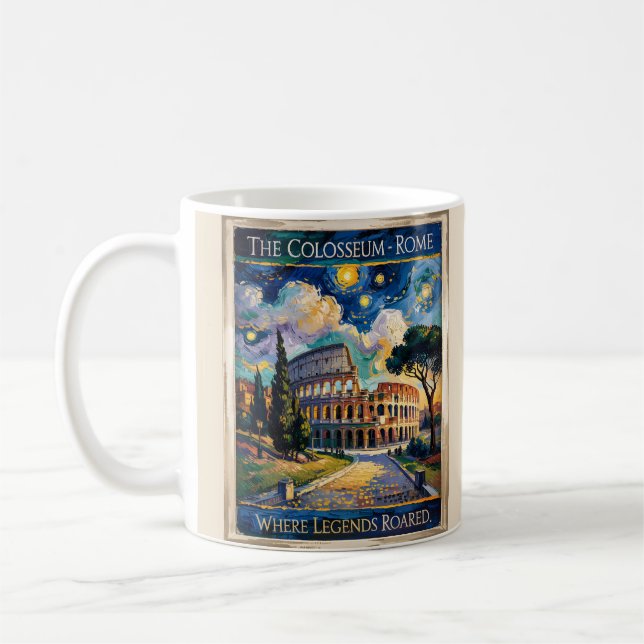 Taza De Café Rome Colosseum Itlay Landmark Retro Van Gogh Art (Izquierda)