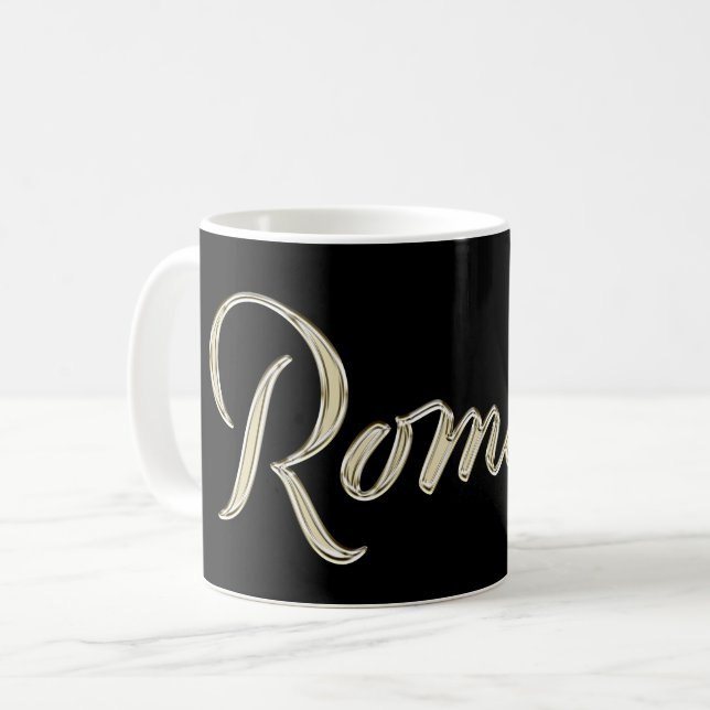 Taza De Café Romina white gold Handwriting Tasse Kaffeetasse (Anverso izquierdo)