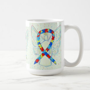 Taza De Café Rompecabezas Conciencia Cinta Angel Art Mug