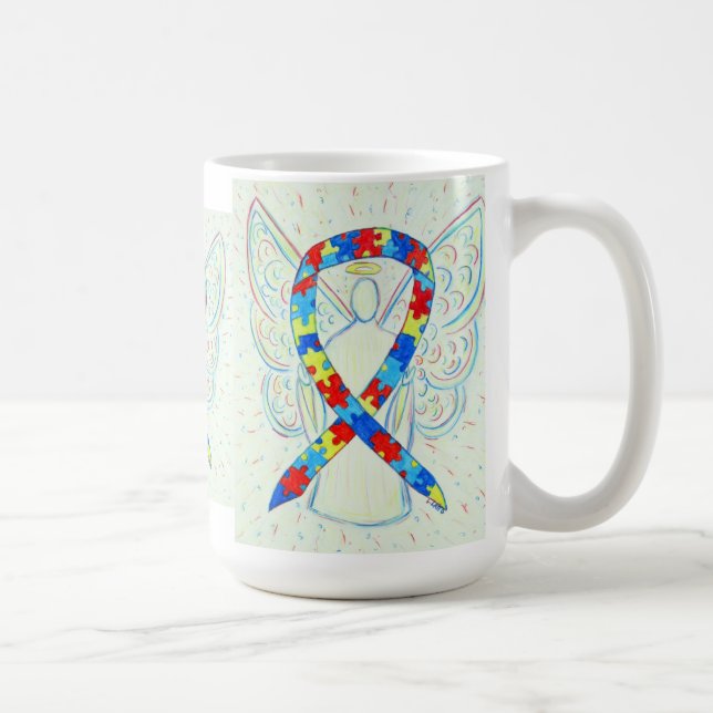 Taza De Café Rompecabezas Conciencia Cinta Angel Art Mug (Derecha)
