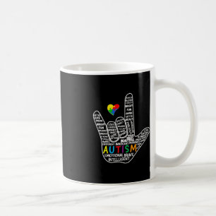 Taza De Café Rompecabezas Corazón ASL Amor Rótulo Idioma Autism