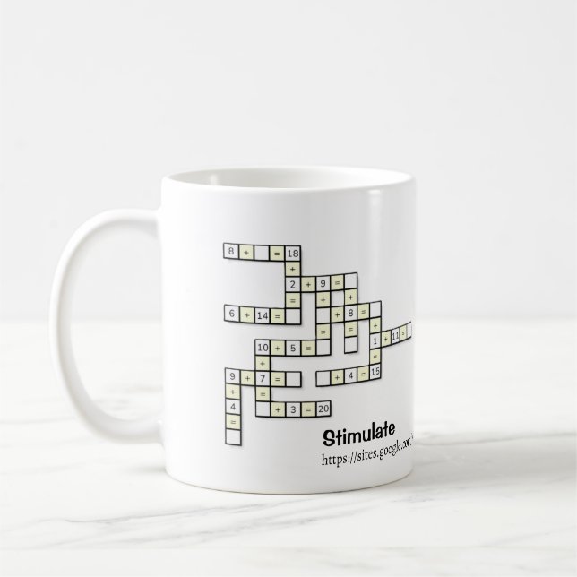 Taza de café Rompecabezas Crossmath 1 (Izquierda)