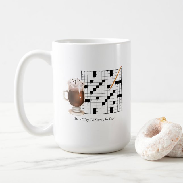 Taza De Café Rompecabezas cruzado (Con donut)