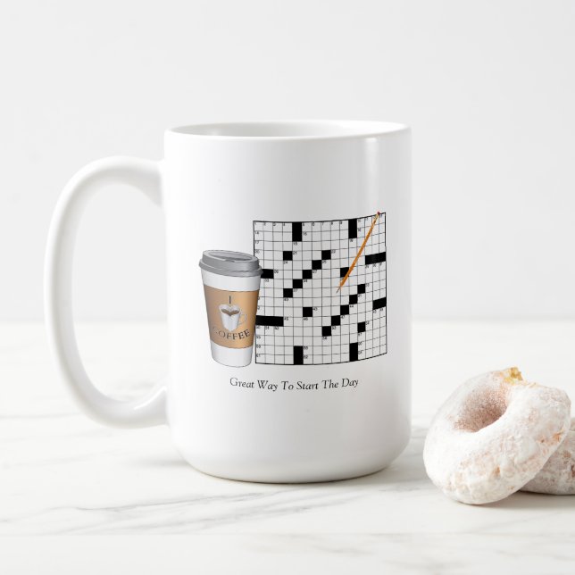 Taza De Café Rompecabezas cruzado (Con donut)