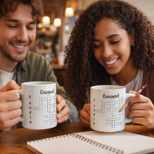 Taza De Café Rompecabezas de crucigrama para amantes de la comi