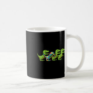 Taza De Café Rompecabezas de dinosaurios T-rex Conciencia del a