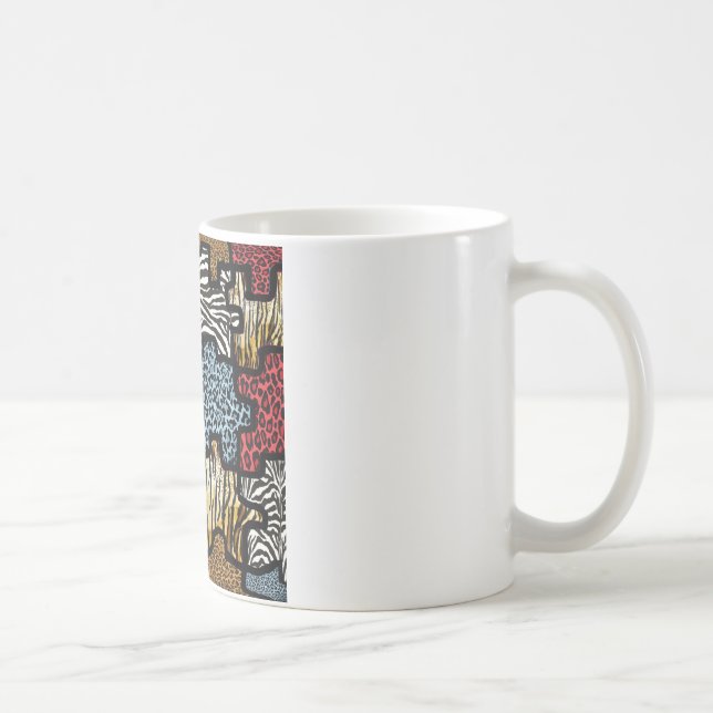 Taza De Café Rompecabezas de la impresión de animales en rocas  (Derecha)