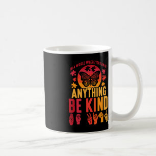 Taza De Café Rompecabezas de la mariposa sorda en el lenguaje d