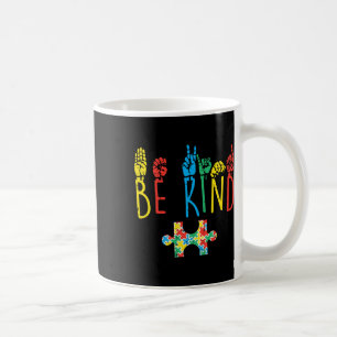 Taza De Café Rompecabezas de Lenguaje de Señas Manuales Sé Amab