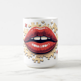 Taza De Café Rompecabezas de los labios pop