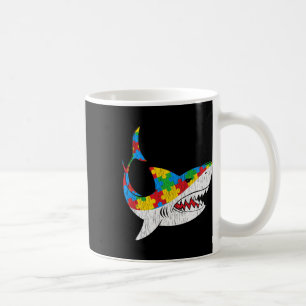 Taza De Café Rompecabezas de tiburón vintage niños autistas adv