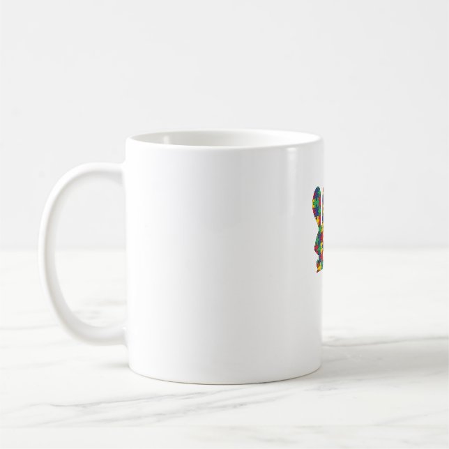 Taza De Café Rompecabezas del rompecabezas del autismo de la co (Izquierda)