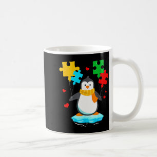 Taza De Café Rompecabezas divertido de pingüino mes de concient