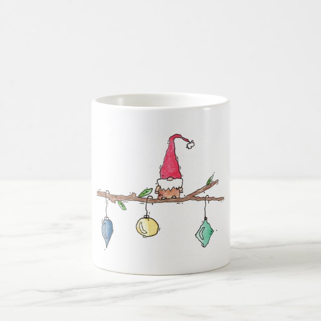 Taza De Café Rompecabezas, ramas y adornos navideños (Centro)