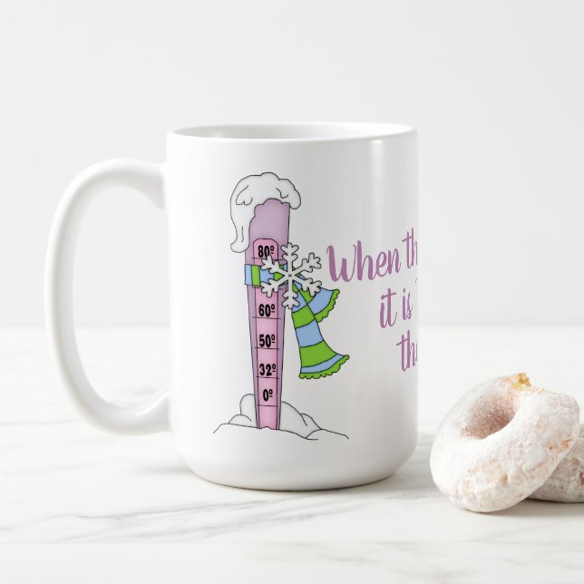 Taza De Café Romper los malvaviscos - Termómetro de Invierno (Con donut)