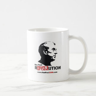Taza De Café Ron Paul hace frente a la plantilla - revolución