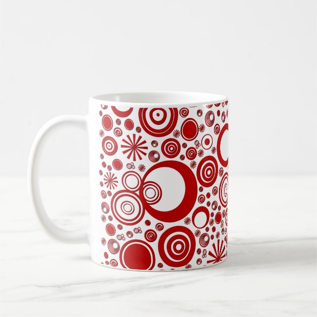 Taza De Café Rondas, café rojo-blanco (Izquierda)