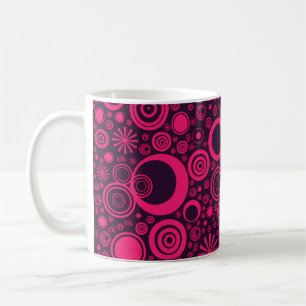 Taza De Café Rondas, tazón de café rosado-púrpura