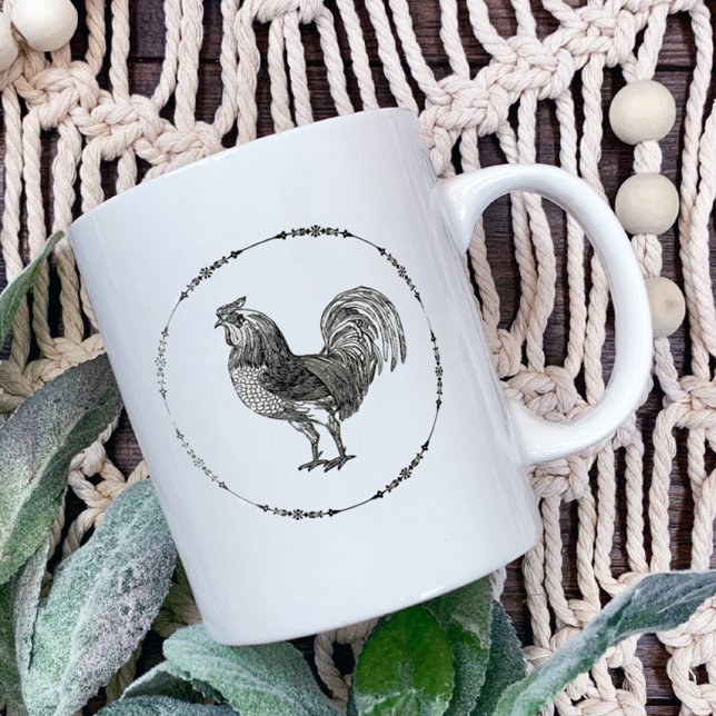 Taza De Café Rooster de época (Rooster Coffee Mug)