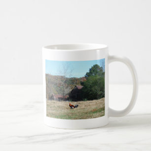 Taza De Café Rooster en la granja. Foto de Sandy Closs.