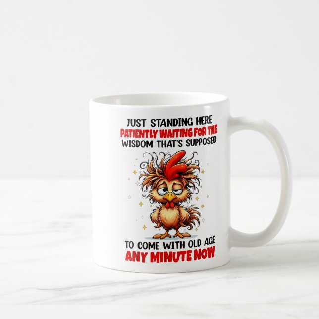 Taza De Café Rooster Just Standing Here Patiently Waiting For T (Derecha)