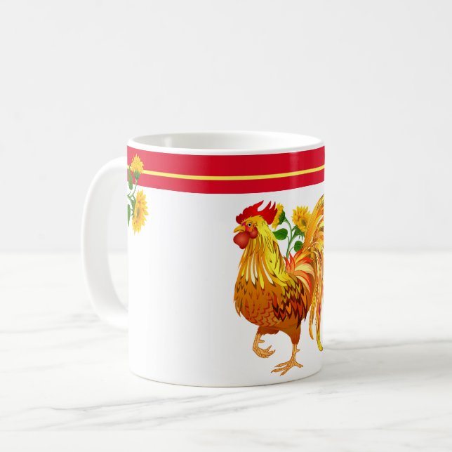 Taza De Café Rooster Sunflower Mug (Anverso izquierdo)