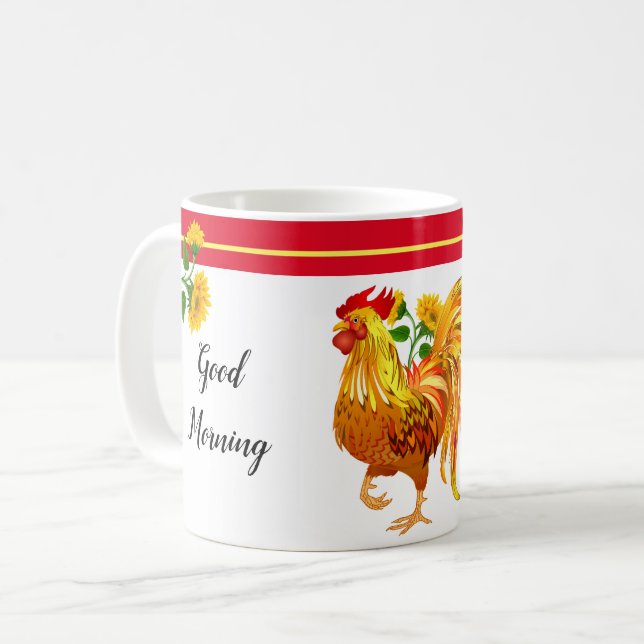 Taza De Café Rooster Sunflower Mug (Anverso izquierdo)