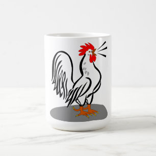 Taza De Café Rooster Vector Ilustracion Café Mug