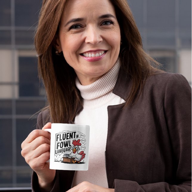 Taza De Café Rooster vistiendo gafas fluyen en el lenguaje de l (Subido por el creador)