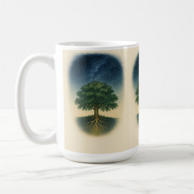 Taza De Café Rooted & Rising Family Tree Constellation (Izquierda)