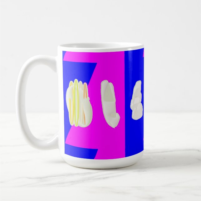 TAZA DE CAFÉ ROPA DE ARTE ABSTRACTA Y AZUL REAL (Izquierda)
