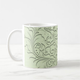 Taza De Café Ropa de corazón de Damasco verde de Lime Chic (ima