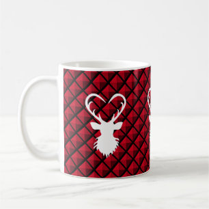 Taza De Café Ropa de diamante negro y rojo
