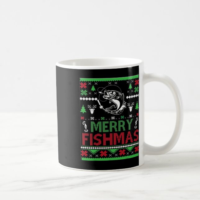 Taza De Café Ropa de Pescado de Navidad Fea B (Derecha)