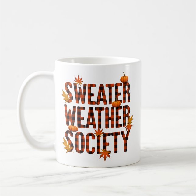Taza De Café Ropa de Sociedad Plaid Letra Relleno  (Izquierda)