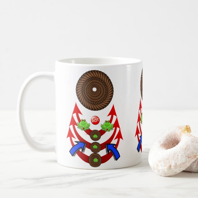 Taza De Café Rope Mug de ranas verdes (Con donut)