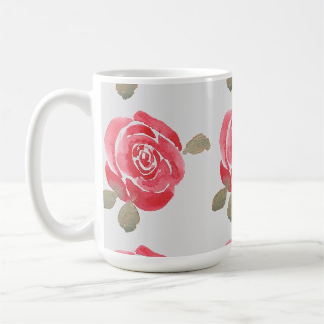 Taza De Café Rosa acuarela (Izquierda)