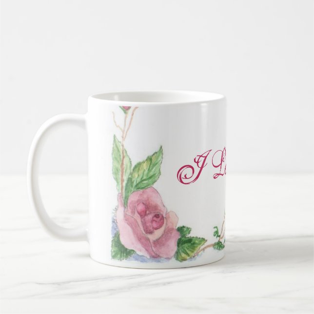 Taza De Café Rosa acuarela (Izquierda)