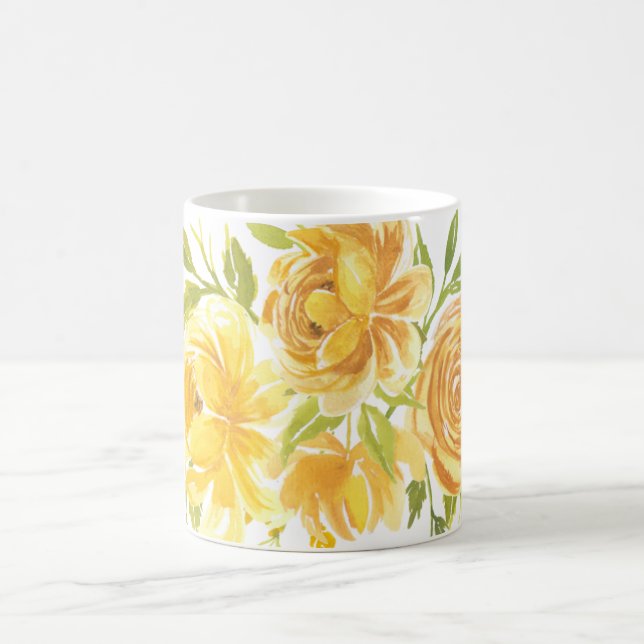 Taza De Café Rosa amarilla de ensueño (Centro)